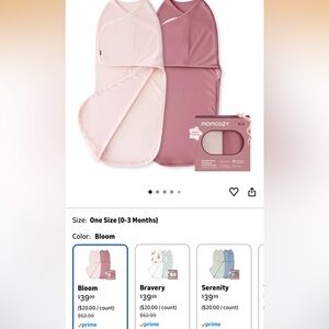 Momcozy Pink and Mauve Baby Swaddle Set